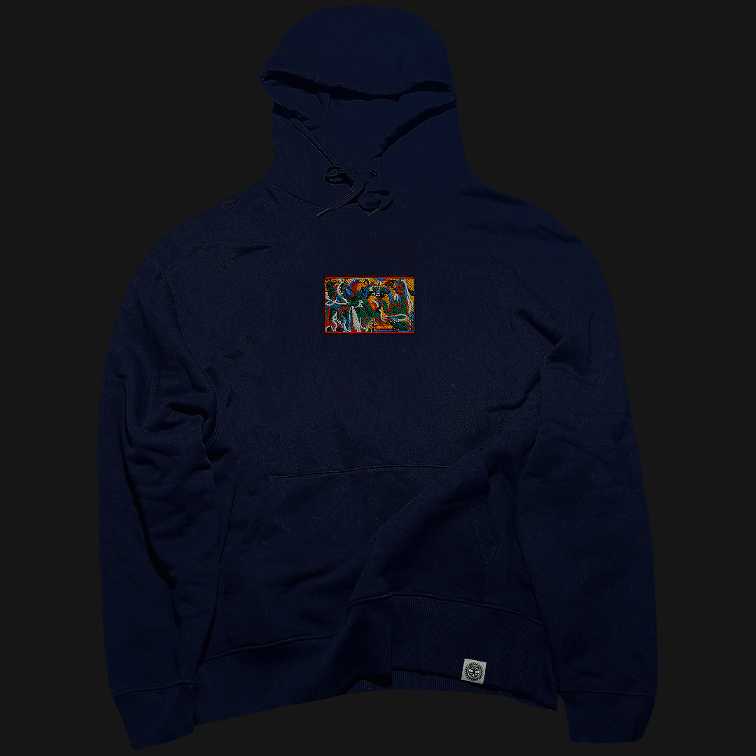 Viral Without Title 2 hoodie by Shiboi Wear with colorful XNXC art by Karim Abu Shakra