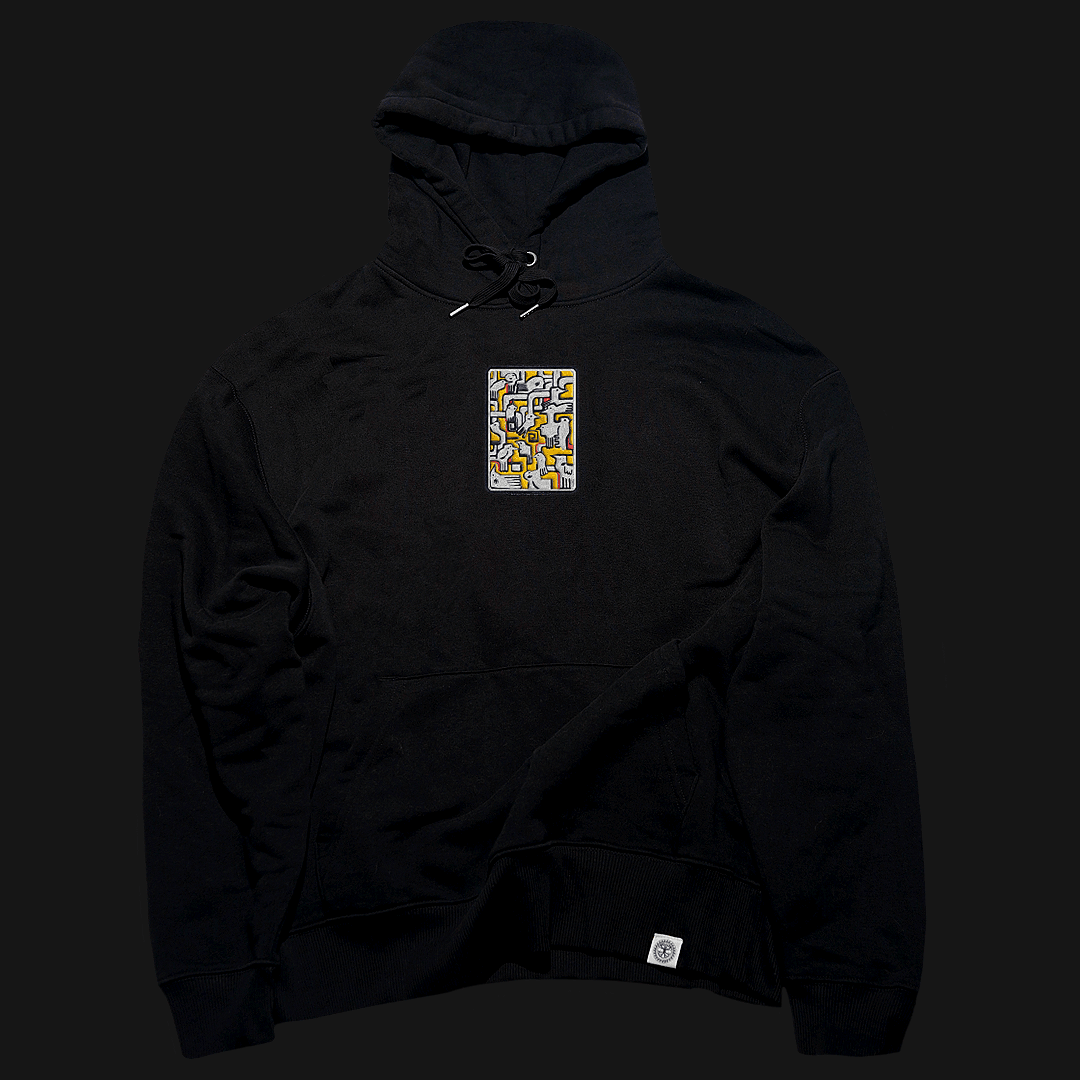 Viral Without Title 3 hoodie featuring silent XCXC pattern by Karim Abu Shakra